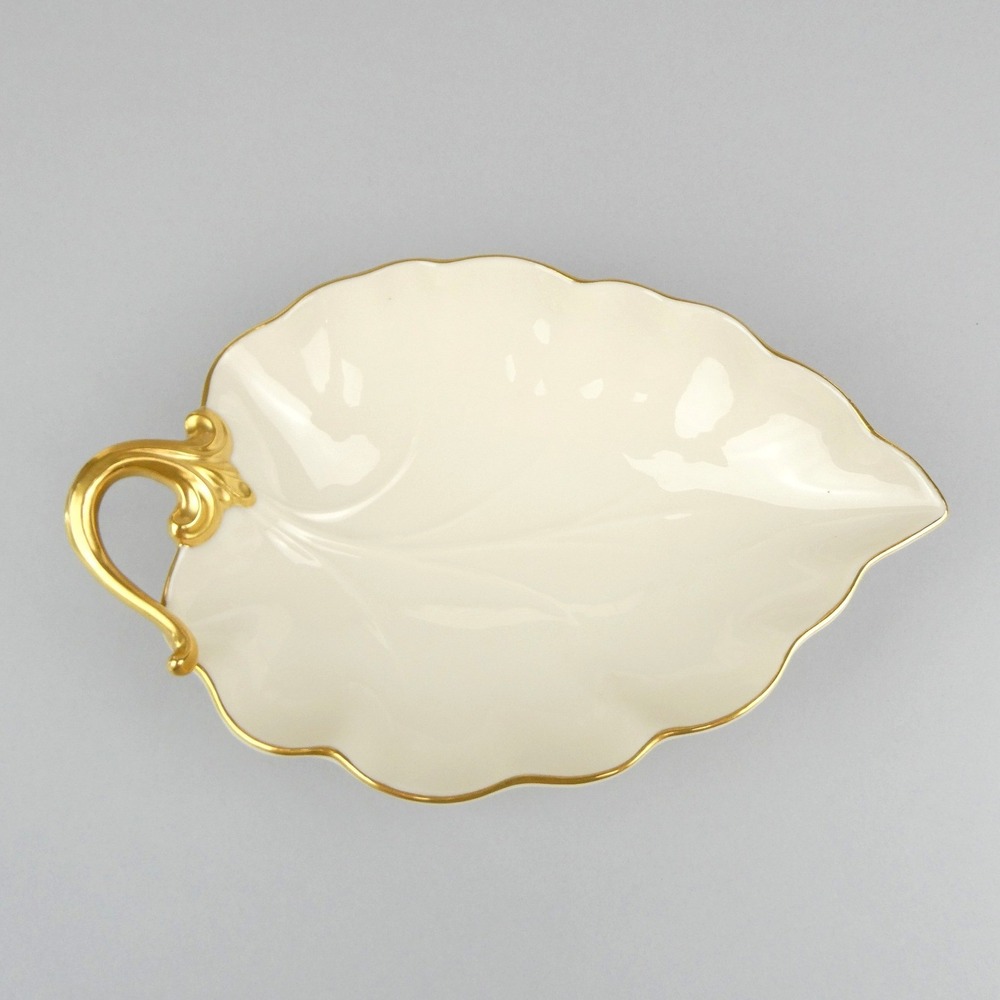 Lenox Ivory 24K Gold Trim Leaf‎ Plate